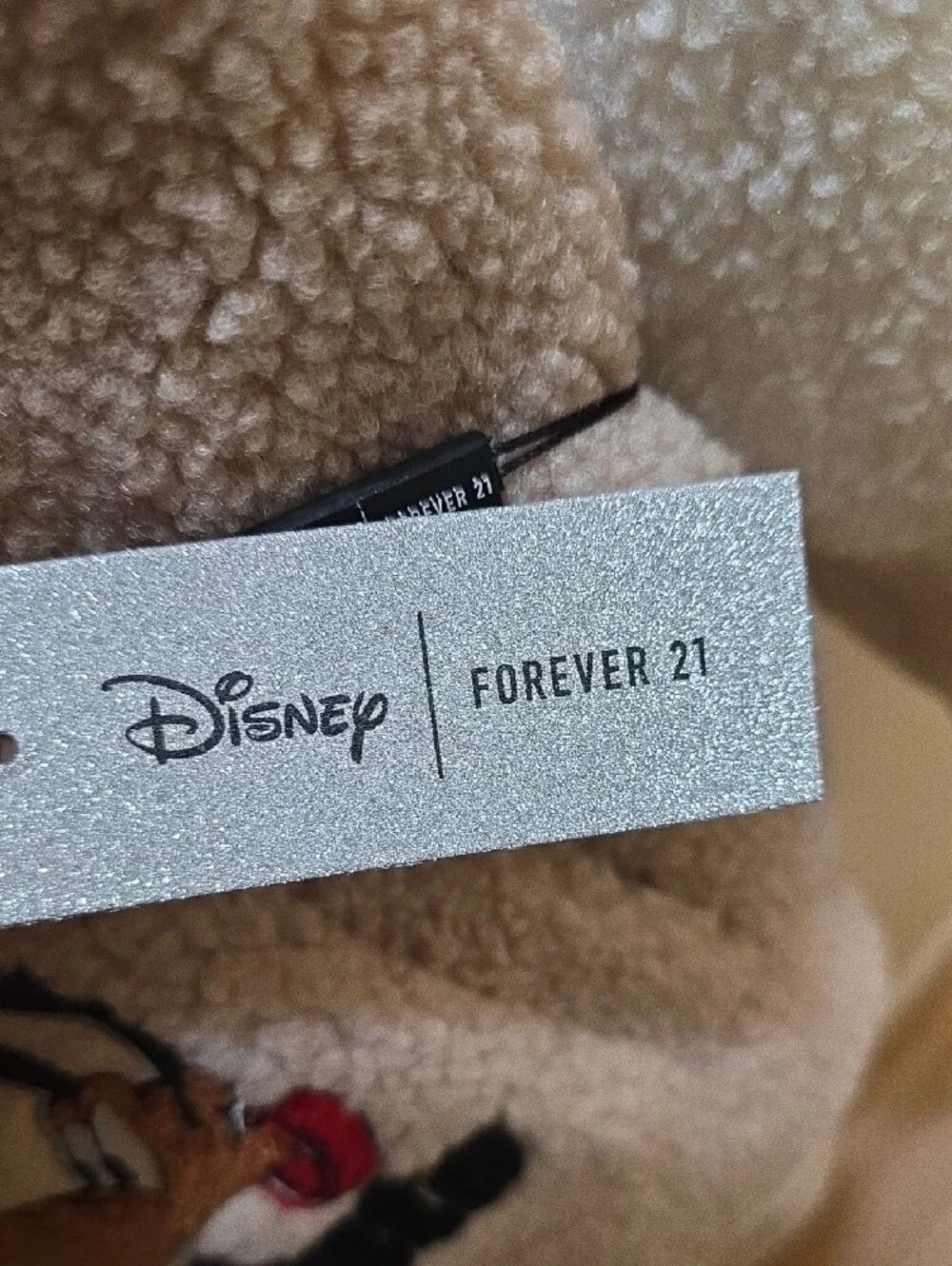 Disney Sherpa Jacket with Pink Patch & Cream Body